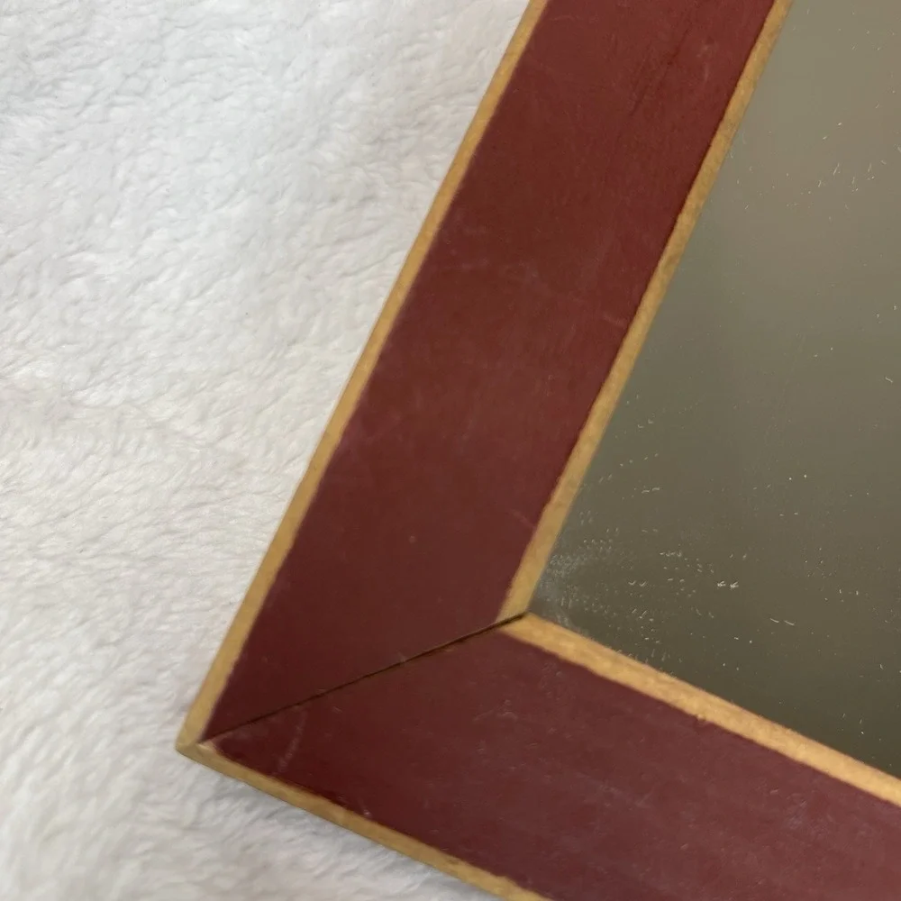 Set of 2 Home Interiors Wood Frame Mirrors 6x6 Rustic Farmhouse Decor